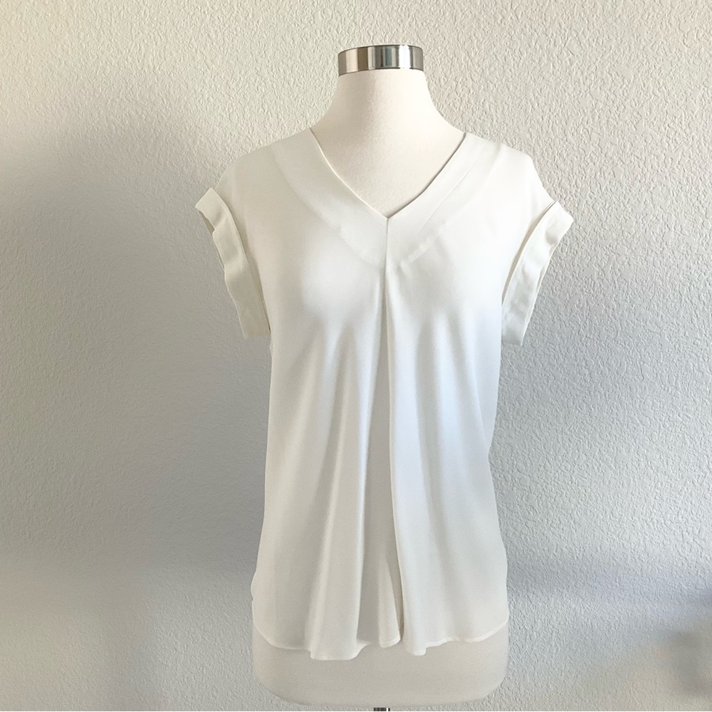 Theory Gyda Ivory Silk Top